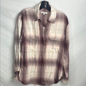 Madewell soft flannel popover small